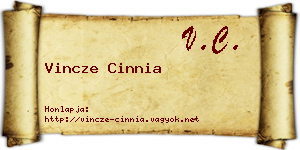 Vincze Cinnia névjegykártya